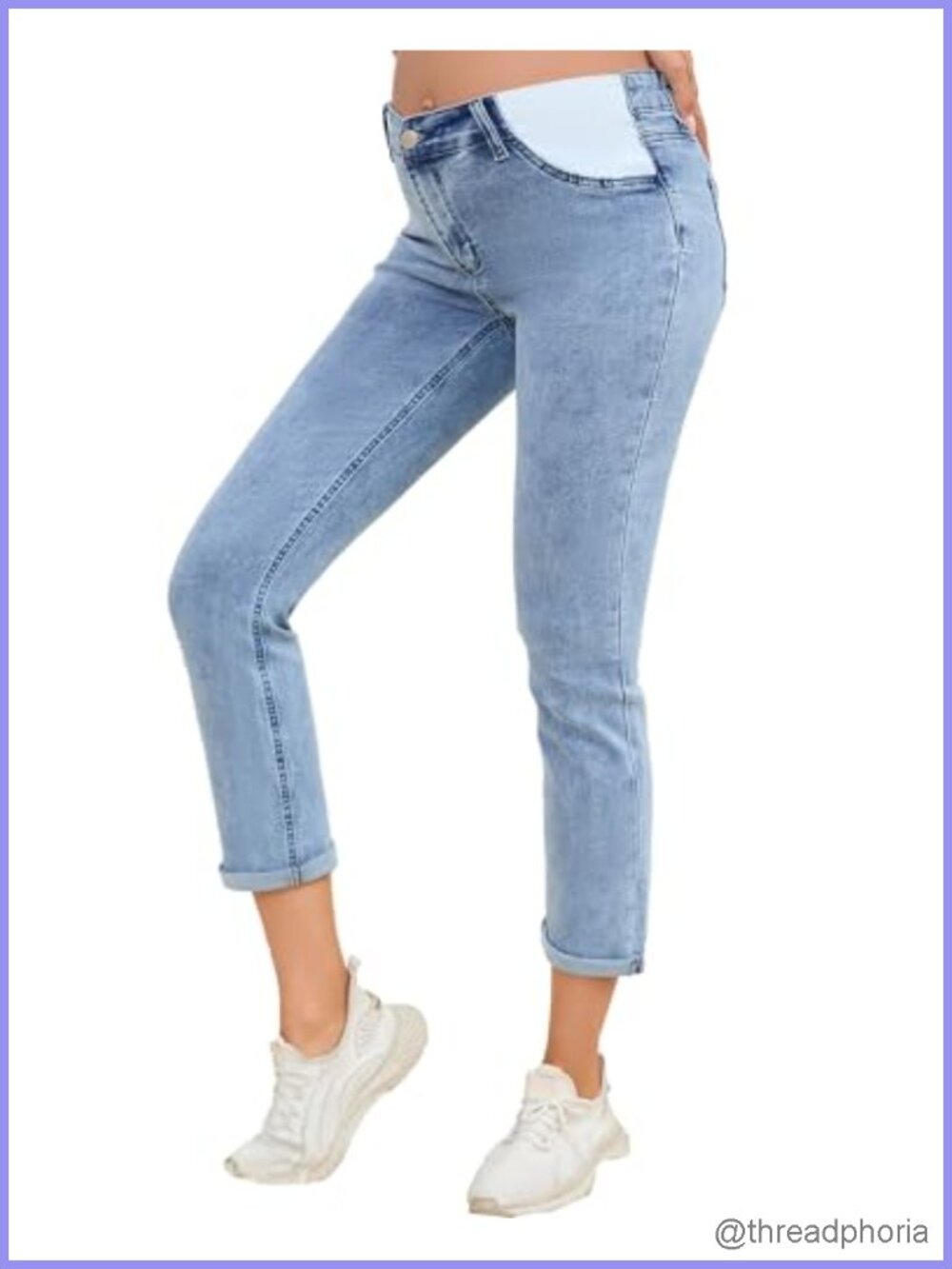 Maternity Jeans Comfy Stretch Adjustable Waist Pregnancy Denim